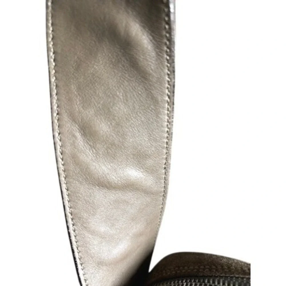 Salvatore Ferragamo Gancini Suede Shoulder Bag‎ Taupe Gold Hardware NWOT